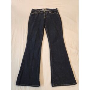 Levi's Women's Dark Blue Curvy Bootcut Jeans Size 14L Embellished Back Pockets